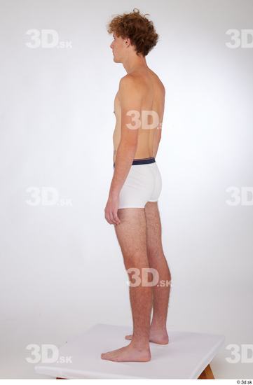 Whole Body Man White Underwear Slim Standing Studio photo references