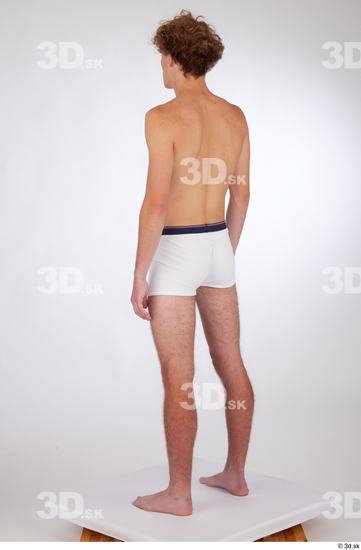 Whole Body Man White Underwear Slim Standing Studio photo references