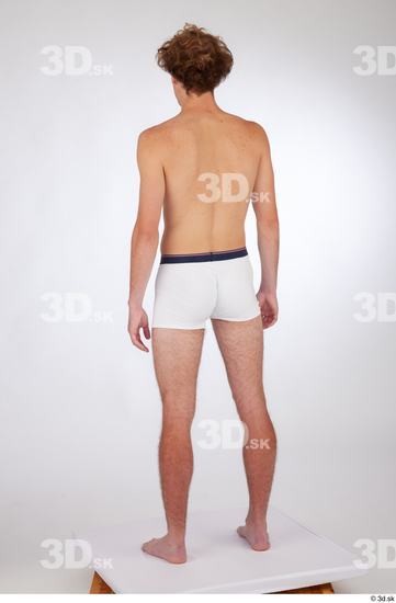 Whole Body Man White Underwear Slim Standing Studio photo references