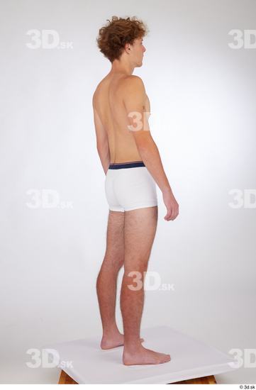 Whole Body Man White Underwear Slim Standing Studio photo references