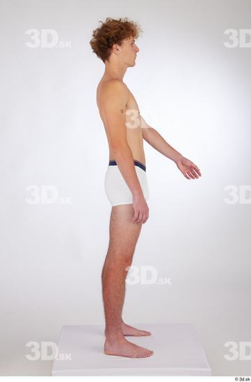 Whole Body Man White Underwear Slim Standing Studio photo references