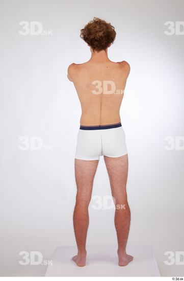 Whole Body Man White Underwear Slim Standing Studio photo references