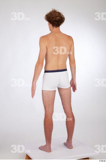 Whole Body Man White Underwear Slim Standing Studio photo references