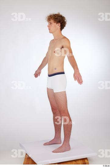 Whole Body Man White Underwear Slim Standing Studio photo references