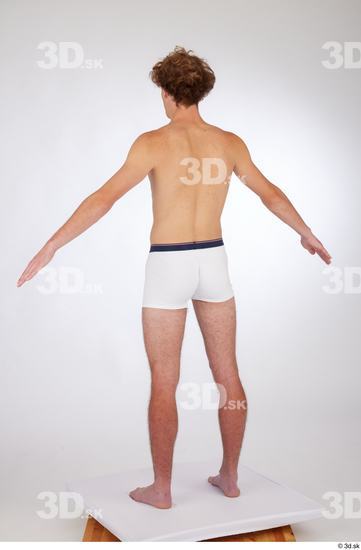 Whole Body Man White Underwear Slim Standing Studio photo references