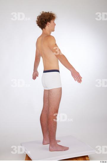 Whole Body Man White Underwear Slim Standing Studio photo references