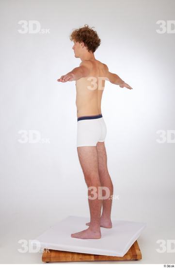 Whole Body Man White Underwear Slim Standing Studio photo references