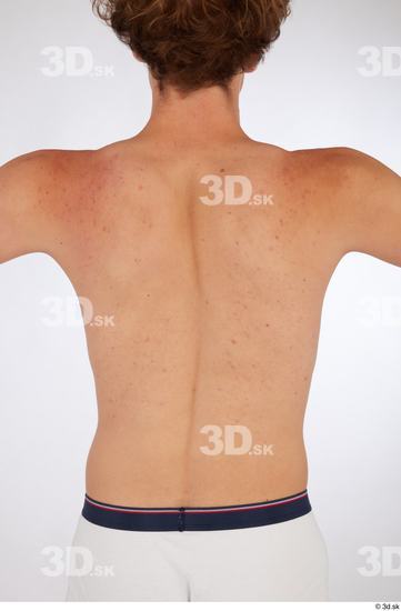 Upper Body Back Man White Slim Studio photo references