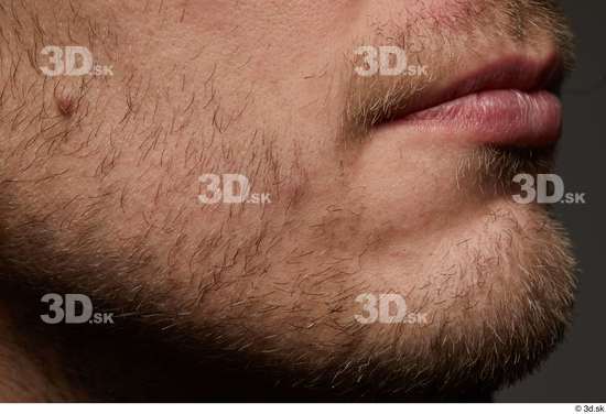 Face Man White Slim Bearded Face Skin Textures