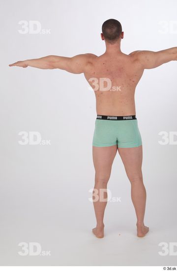 Whole Body Man T poses White Underwear Athletic Street photo references