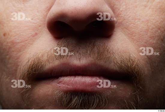 Face Man White Slim Bearded Face Skin Textures