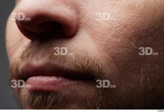 Face Man White Slim Bearded Face Skin Textures