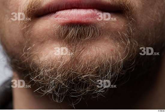 Face Man White Slim Bearded Face Skin Textures