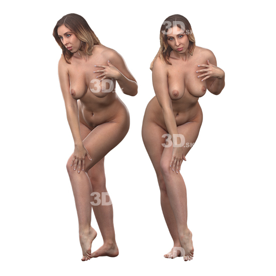 Whole Body Woman White 3D Cleaned Bodies