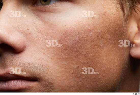 Face Man White Slim Face Skin Textures