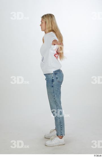 Whole Body Woman T poses White Casual Slim Street photo references