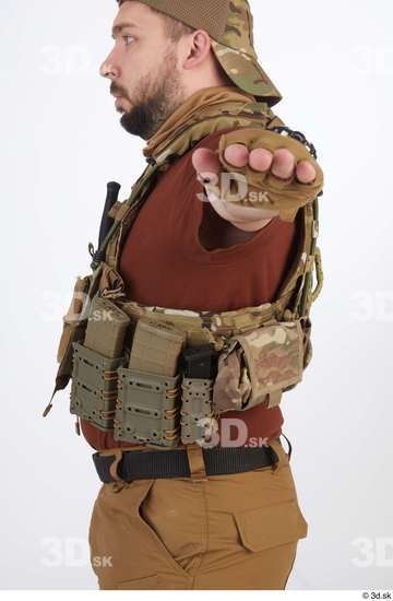 Whole Body Weapons-Pistol Man T poses White Army Athletic Bearded Street photo references