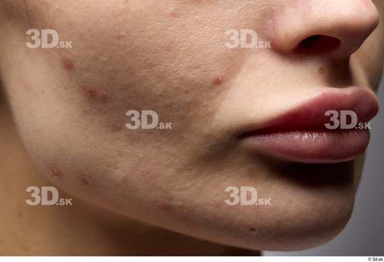 Face Woman White Slim Face Skin Textures