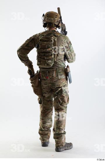 Whole Body Weapons-Rifle Man Pose with machine rifle White Army Athletic Studio photo references