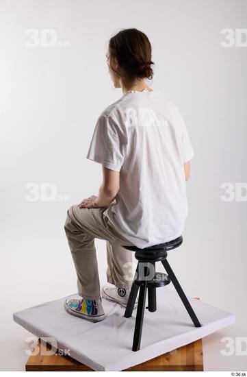 Whole Body Man White Casual Shirt Jeans Slim Studio photo references