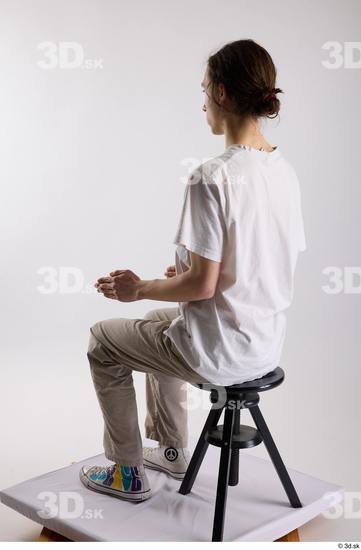 Whole Body Man White Casual Shirt Jeans Slim Studio photo references