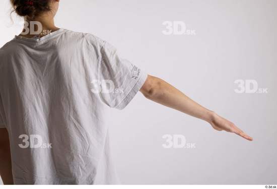 Arm Back Man White Casual Shirt Slim Studio photo references