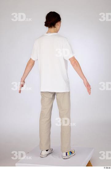 Whole Body Man White Casual Jeans Slim Standing Studio photo references