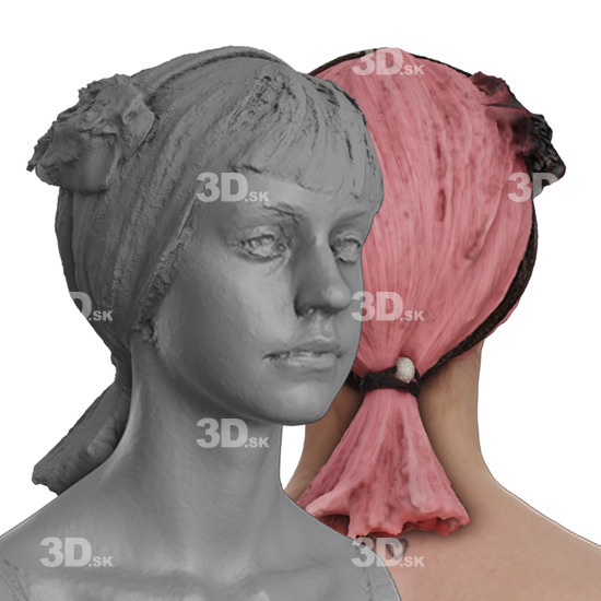 Head Woman White 3D Groom Raw