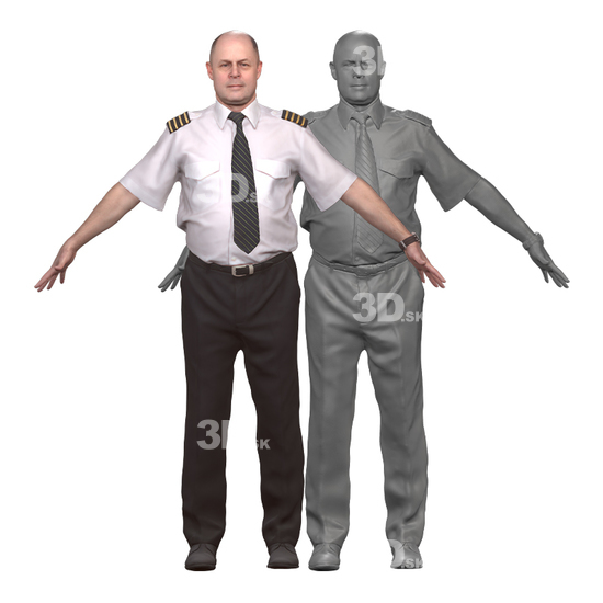 Whole Body Man White 3D Clean A-Pose Bodies