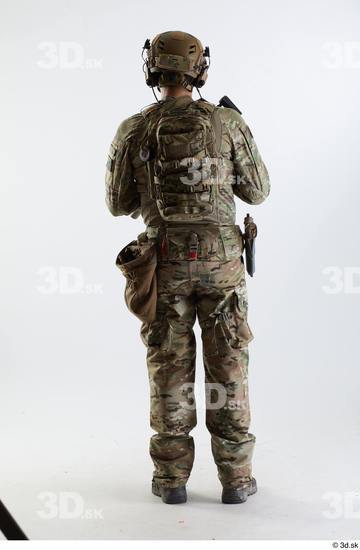 Whole Body Weapons-Rifle Man Pose with machine rifle White Army Athletic Studio photo references