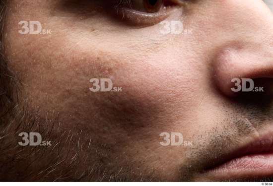 Face Man White Slim Face Skin Textures