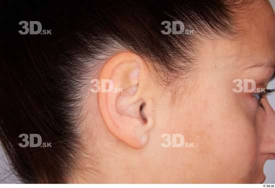 Ear Woman White Slim Studio photo references