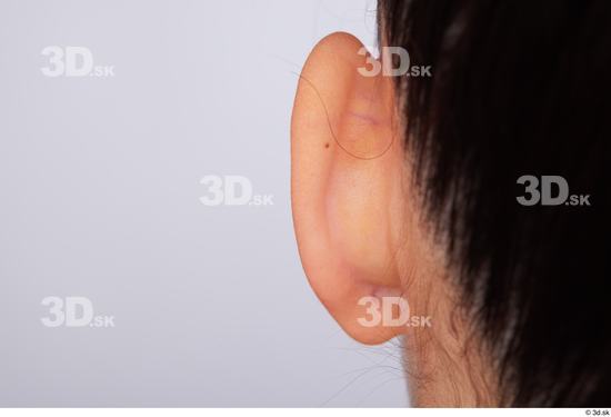 Ear Woman White Slim Studio photo references