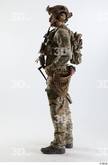 Whole Body Weapons-Rifle Man Pose with machine rifle White Army Athletic Studio photo references