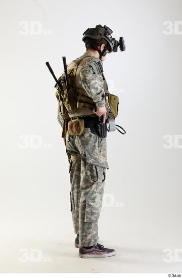 Whole Body Weapons-Pistol Man Pose with pistol White Army Athletic Bearded Studio photo references