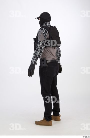 Whole Body Man T poses White Army Athletic Bearded Studio photo references