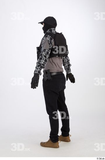 Whole Body Man T poses White Army Athletic Bearded Studio photo references