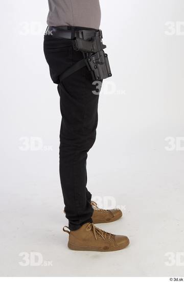 Whole Body Man T poses White Army Athletic Bearded Studio photo references