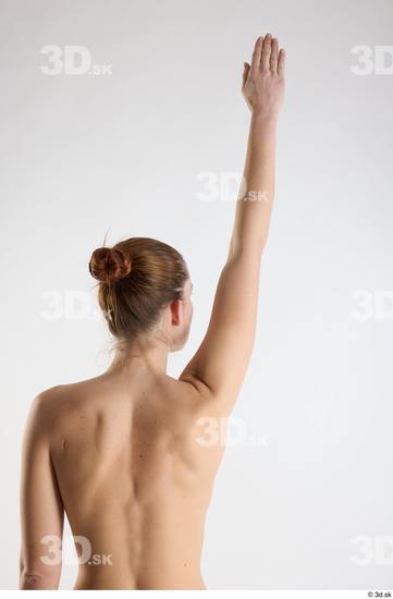 Arm Back Woman White Nude Slim Studio photo references