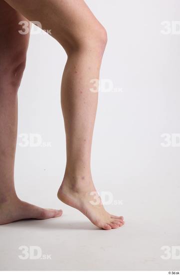 Calf Woman White Nude Slim Studio photo references