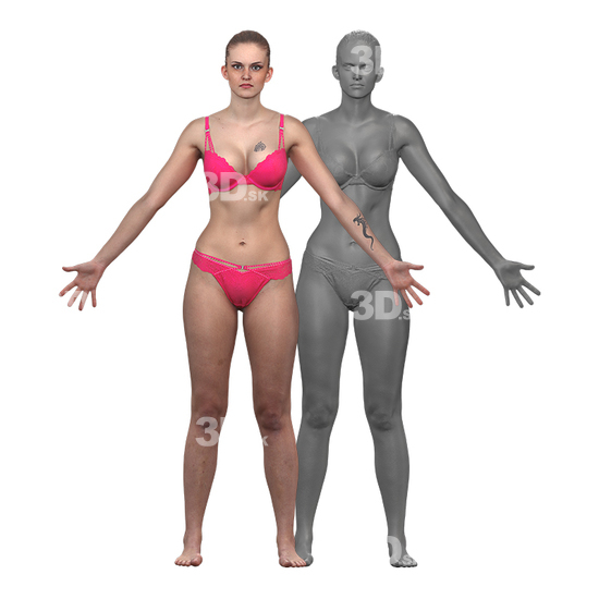 Man White 3D Clean A-Pose Bodies