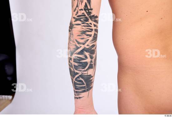 Arm Man White Tattoo Average Studio photo references