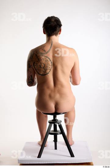 Whole Body Man White Nude Average Sitting Studio photo references