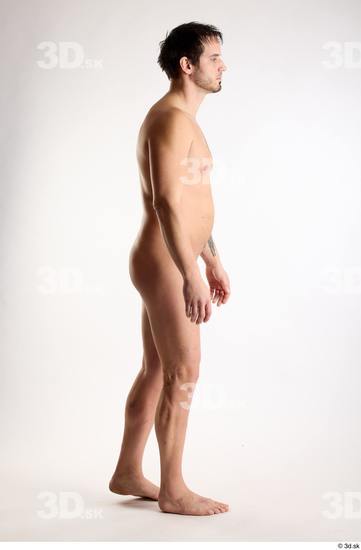 Whole Body Man White Nude Average Walking Studio photo references