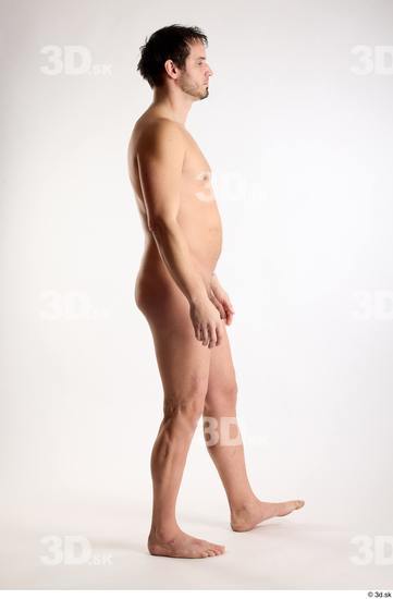 Whole Body Man White Nude Average Walking Studio photo references