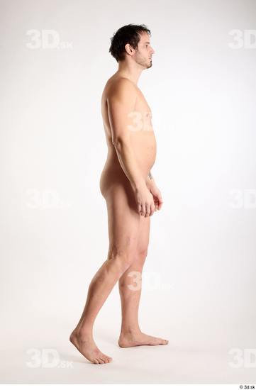 Whole Body Man White Nude Average Walking Studio photo references