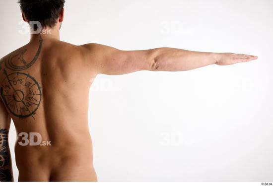 Arm Back Man White Nude Average Studio photo references