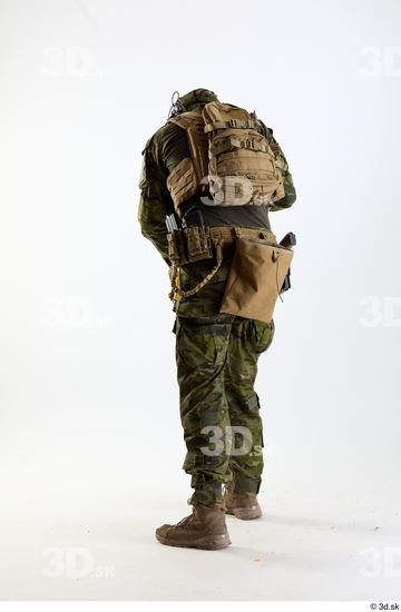 Whole Body Weapons-Rifle Man Pose with machine rifle White Army Athletic Studio photo references