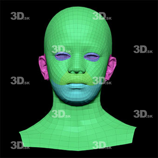 Retopologized 3D Head scan of Tashard Stanley main subdiv