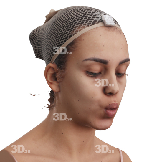 Head Woman 3D Phonemes And Emotions Hispanic